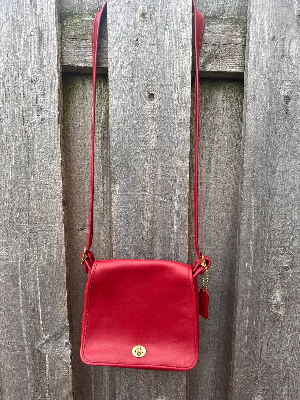Vintage Coach Legacy Companion Flap Red Leather Crossbody Bag ~ GUC!